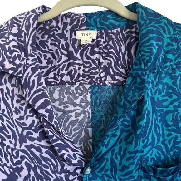 ANTHROPOLIGIE TINY POSTCARD CONTRAST COLOR BUTTON DOWN TOP SIZE SMALL - Picture 6 of 14